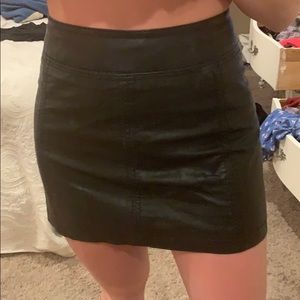 black leather skirt